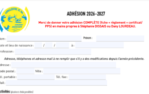 Adhésion 2026/2027